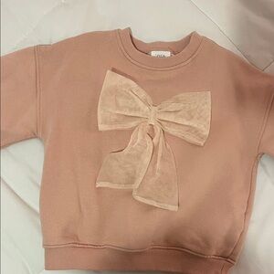 Zara Blush Pink Bow Sweatshirt
